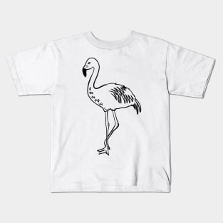 Stick figure flamingo Kids T-Shirt